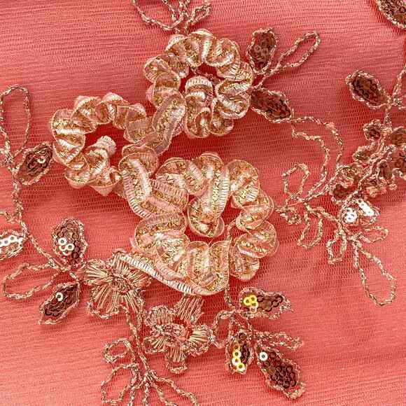 Formal Gown Dress 2XL Floral Lace Maxi Prom Pink Sweatheart Neck Glam Princess - Picture 5 of 11